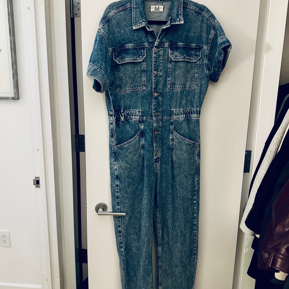 Free People Marci Denim Jumpsuit | SZ M